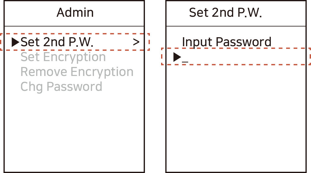 Set 2nd Password Screen